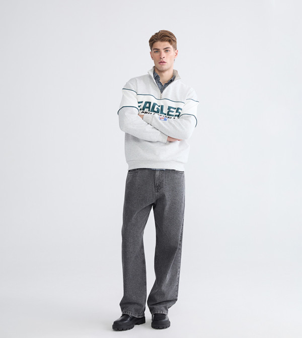 بنطلون جينز رجالي بخصر متوسط