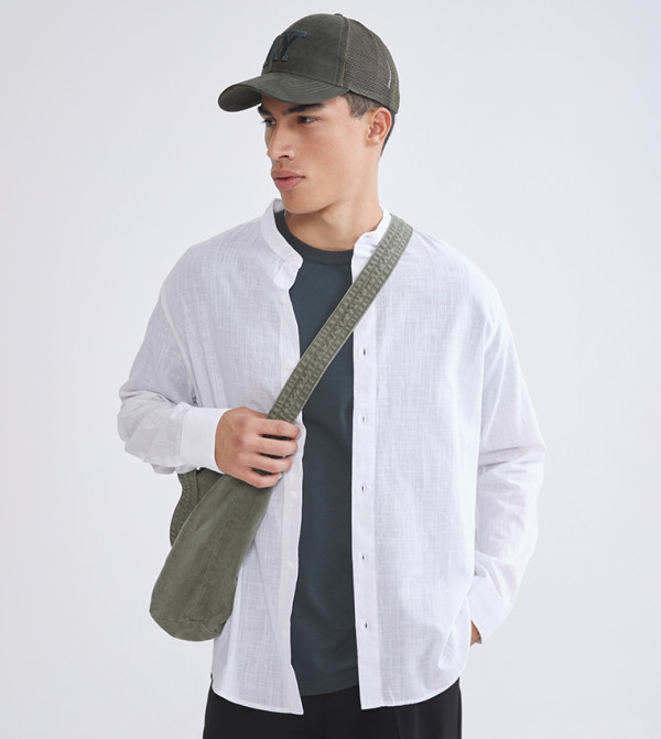 Textured Long Sleeves Poplin Shirt