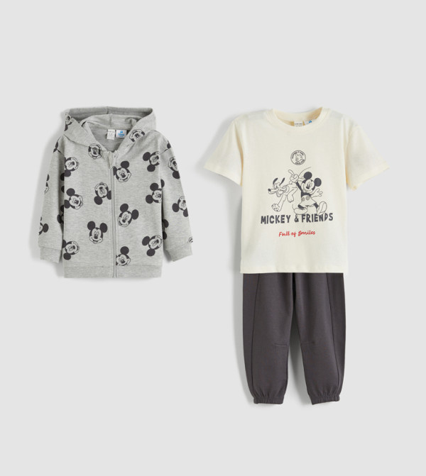 Mickey Mouse Print Long Sleeves Clothing Set