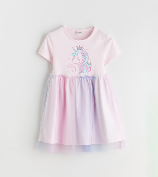 Printed Short Sleeves Dress