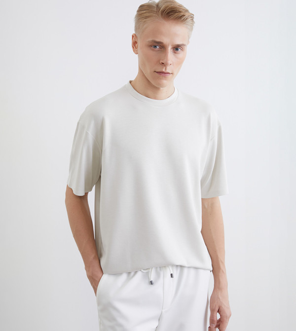 Solid Crew Neck Short Sleeves T-Shirt