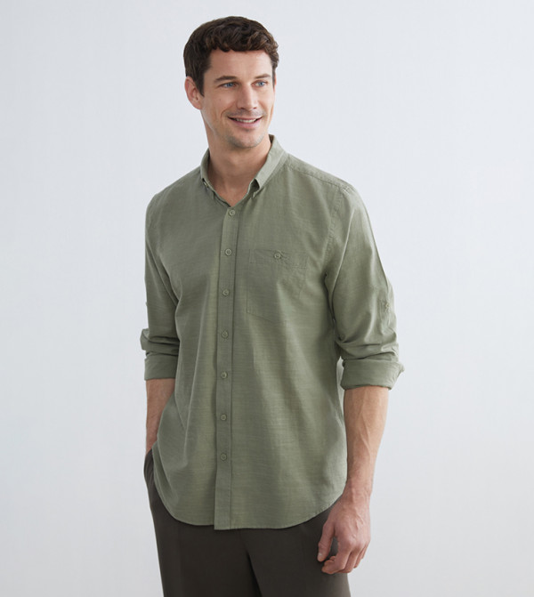 Linen Blend Long Sleeves Shirt