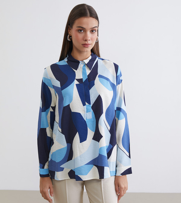 Statement Print Long Sleeves Top