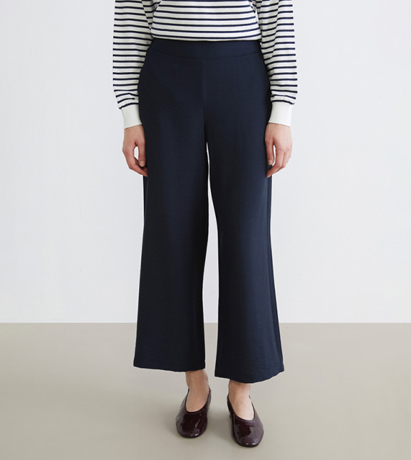 Elastic Waist Wide Leg Trousers