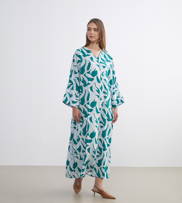 فستان ماكسي بكم ثلاث أرباع 