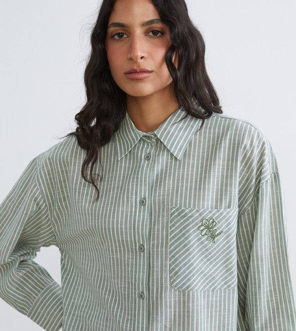 Striped Long Sleeves Shirt Tunic