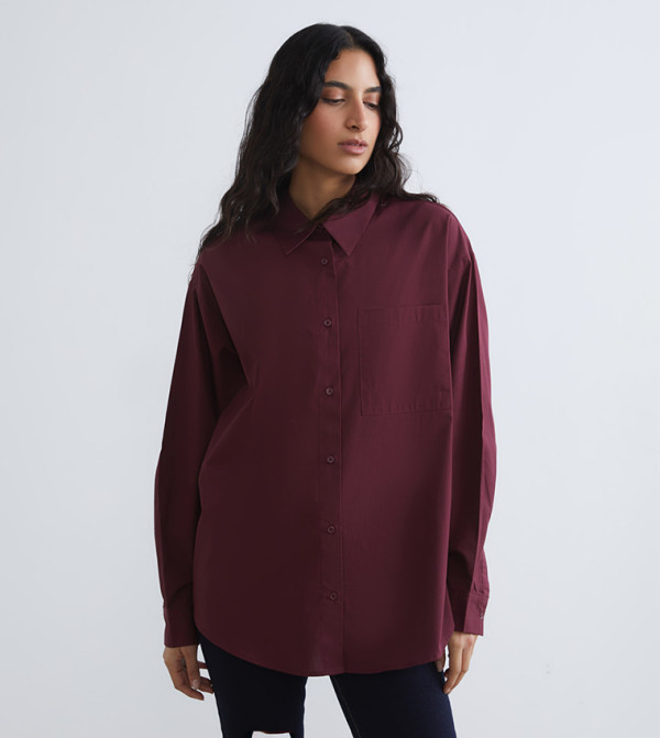 قميص تونيك بكم طويل 