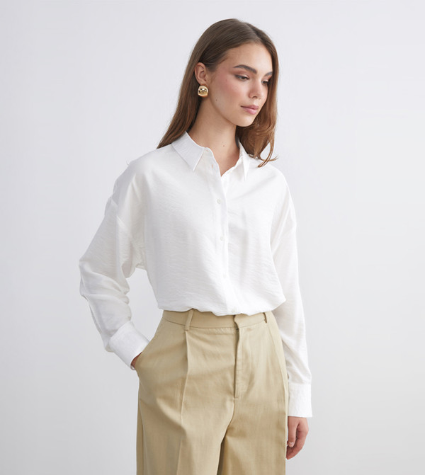 Crinkled Long Sleeves Shirt Tunic