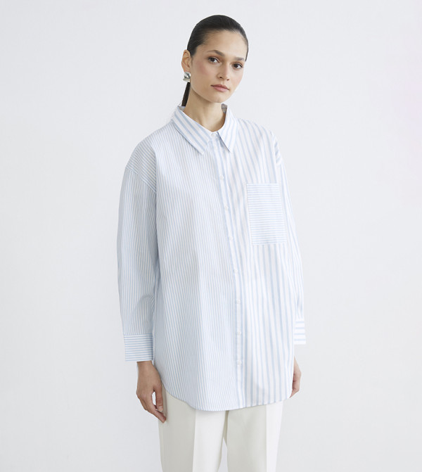 تونيك قميص بوبلين مخطط 