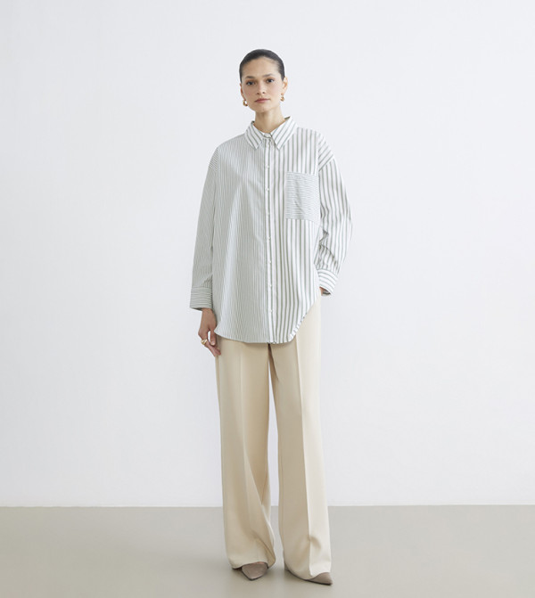 تونيك قميص بوبلين مخطط 