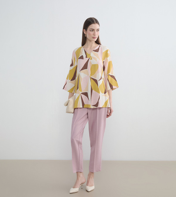 MODEST Elastic Waist Carrot Fit Trousers