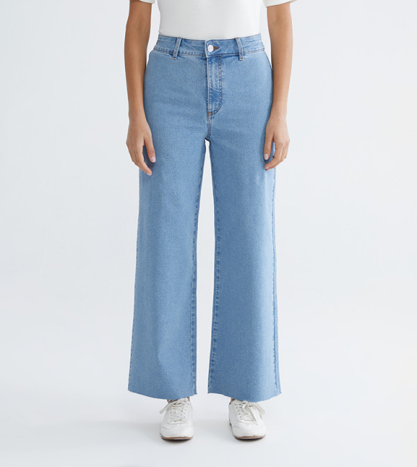 Washed High Waist Wide Leg Jeans