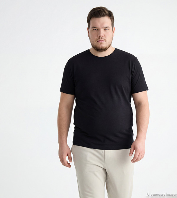Solid Crew Neck T-Shirt