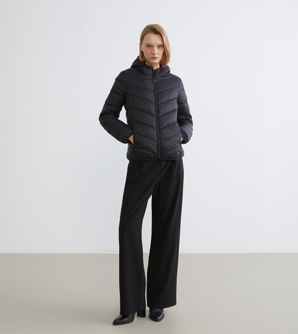 Zip-Through Hooded Puffer Jacket