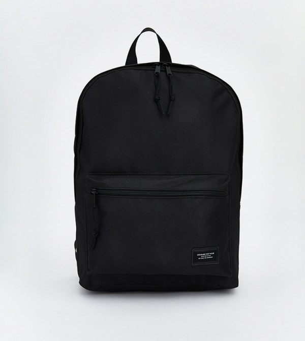 Badge Detail Zippered Backpack