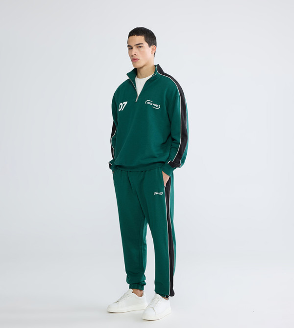 Side Striped Drawstring Waist Joggers