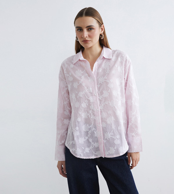 Floral Embroidered Long Sleeves Shirt