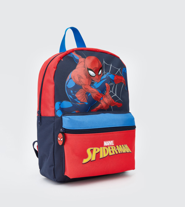 شنطة ظهر بجيب أمامي بطبعة سبايدرمان