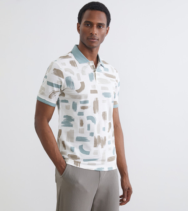 Printed Short Sleeves Polo T-Shirt