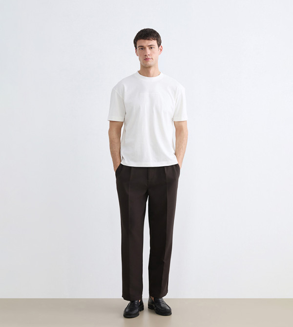 Embossed Crew Neck Short Sleeves T-Shirt