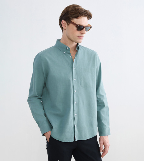 Linen Blend Long Sleeves Shirt