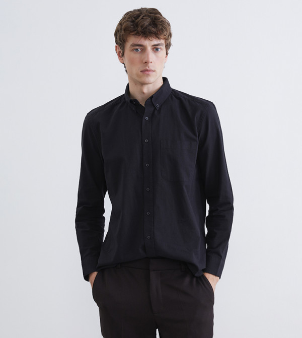 Linen Blend Long Sleeves Shirt