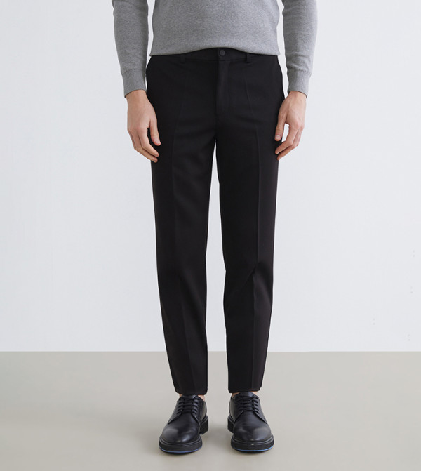 Mid Rise Viscose Slim Fit Trousers