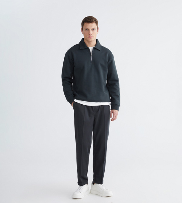 Folded Hem Regular Fit Trousers