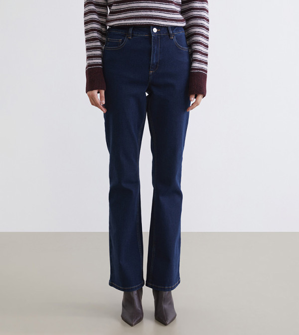 Washed High Waist Flared Jeans