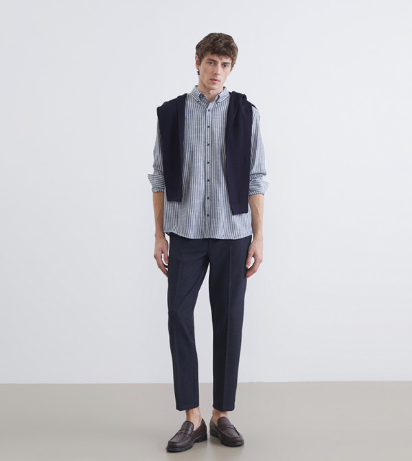 Striped Long Sleeves Dobby Shirt