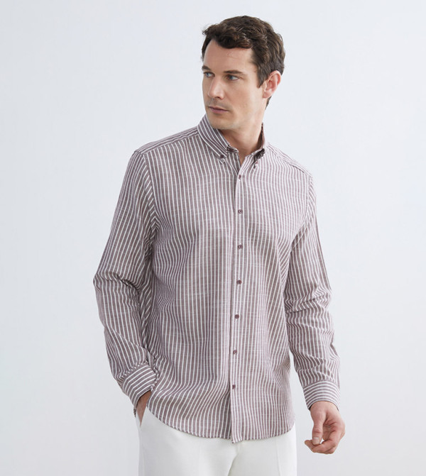 Striped Long Sleeves Dobby Shirt