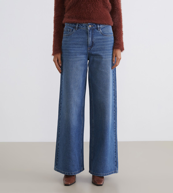 Washed High Waist Wide Leg Jeans
