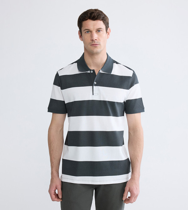 تيشيرت بولو رجالي مخطط كم قصير