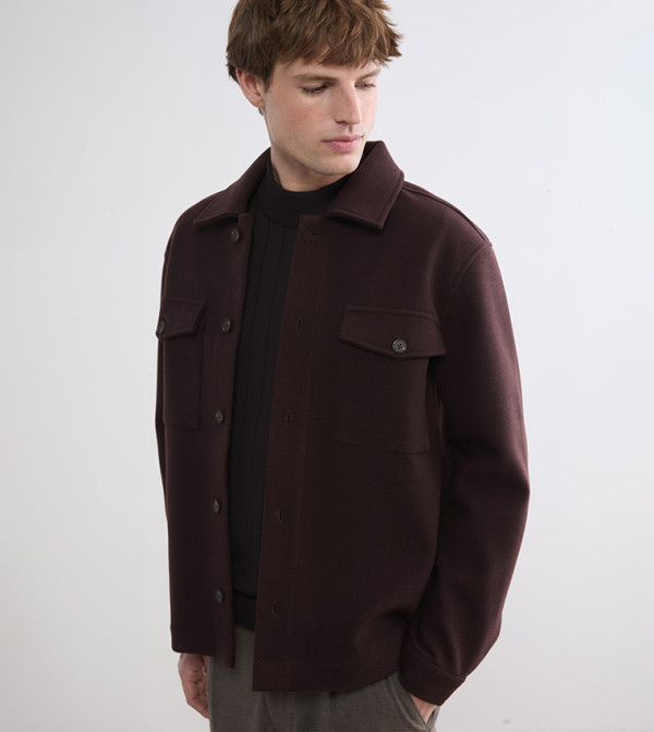 Long Sleeves Cashmere Shirt Jacket