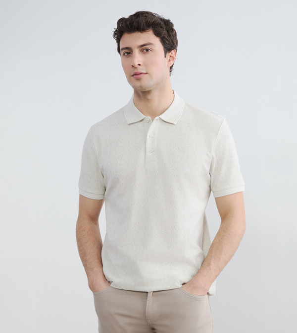 Textured Short Sleeves Polo T-Shirt