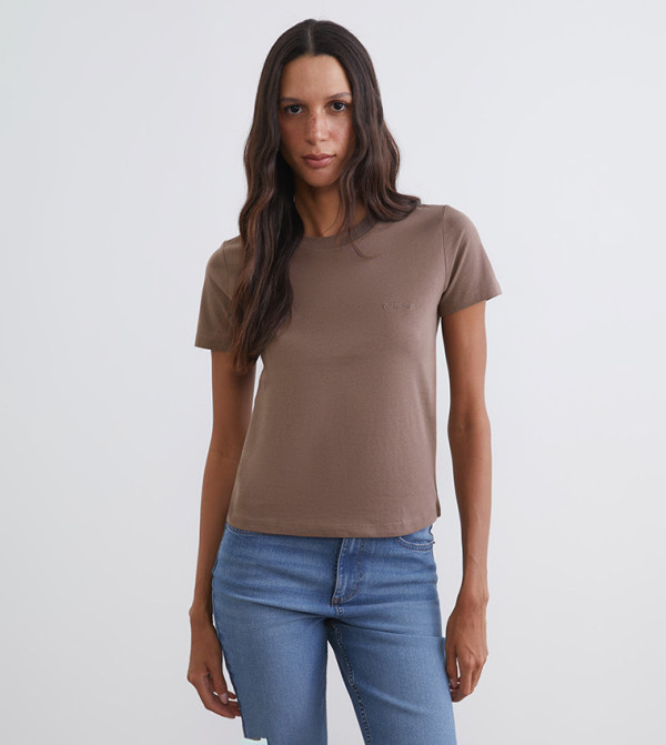 Solid Crew Neck Short Sleeves T-Shirt