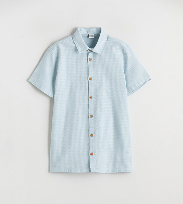 Textured Short Sleeves Shirt