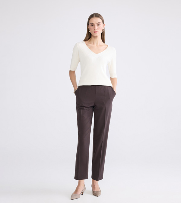 بنطال بخصر مطاطي سادة