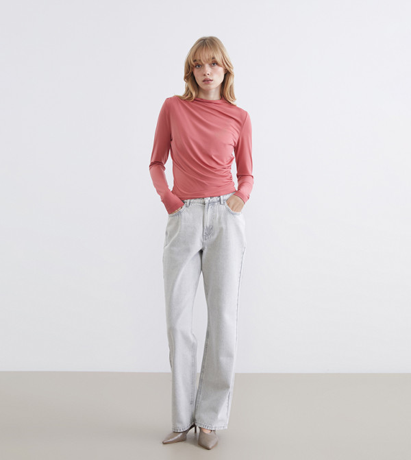 Washed Straight Fit Jeans