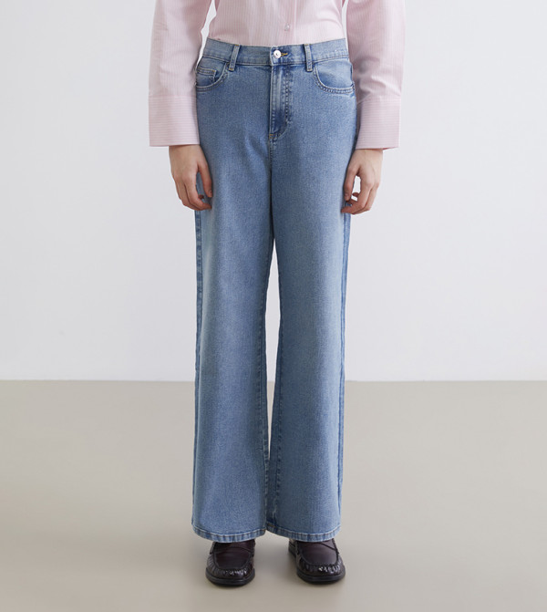 Washed High Waist Wide Leg Jeans
