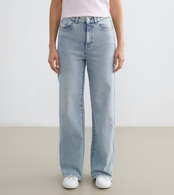 Washed High Waist Wide Leg Jeans