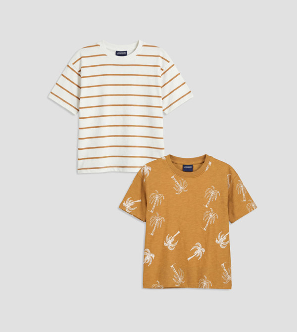 Pack of 2 Printed Short Sleeves T-Shirts