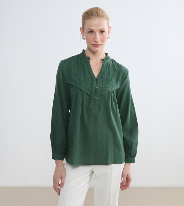 Embroidered Long Sleeves Top