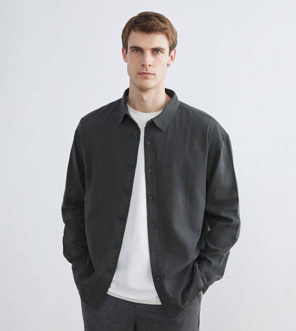 Textured Long Sleeves Shirt