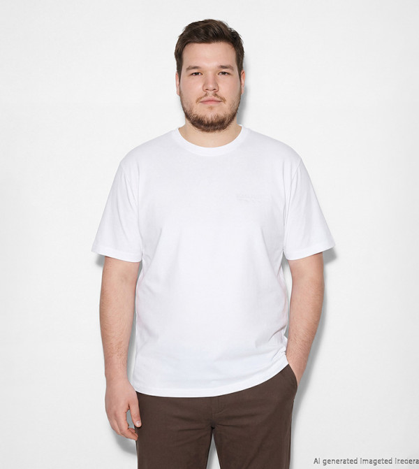 Embossed Crew Neck Loose Fit T-Shirt
