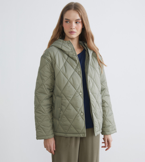 Hooded Oversized Quilted Jacket