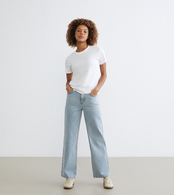 Washed Straight Fit Jeans