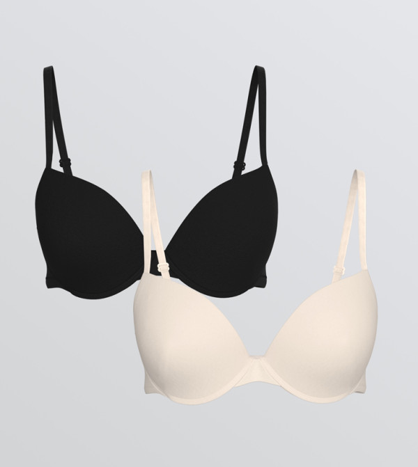 2-Pack Solid Wired Non Padded T-Shirt Bras