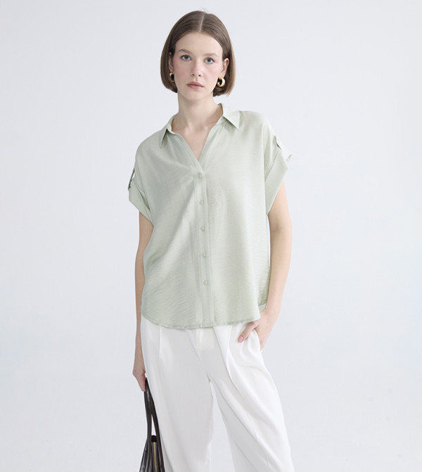 Solid Short Sleeves Shirt