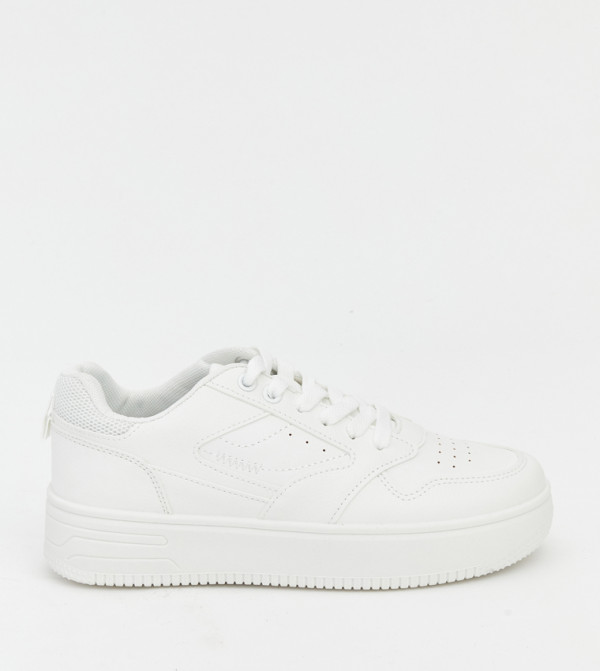 Round Toe Lace-Up Sneakers